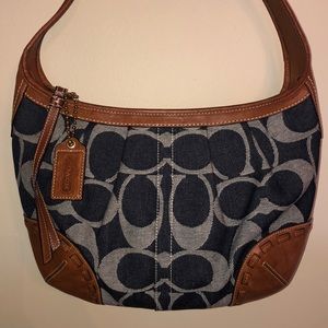 Coach Denim Monogram Shoulder Bag